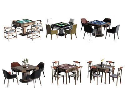 Different Styles of Entertainment Tables Featuring Matching Chairs And Modern Classic Designs 3d model