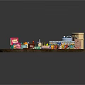 Assorted Food And Beverage Packages With Bottles Cans And Boxes On Brown Surface