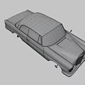 Vintage Gray Classic Car Design With Round Headlights Front Grille And Retro Body Lines