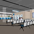 Hospital Outpatient Clinic Spacious Waiting Area Interior With Comfortable Seats Reception Desk And Signage