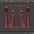 Ancient Carved Stone Architectural Structure With Columns Base Platform And Steps