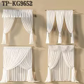White Curtains With Four Stylish Designs Featuring Fringes For Elegant Home Window Decor
