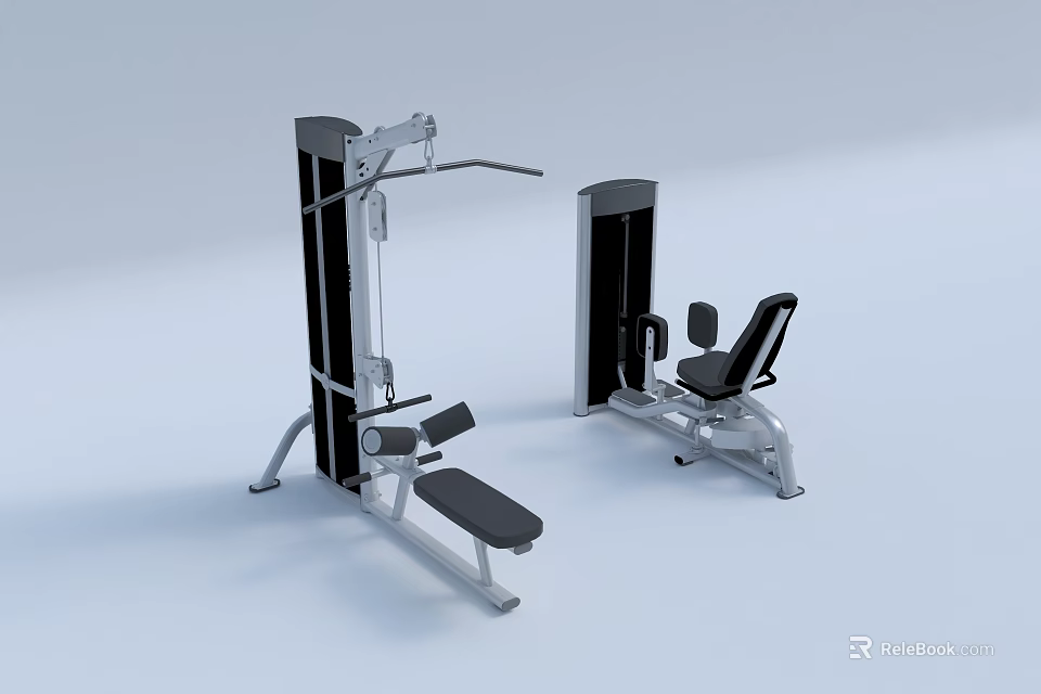 Multi functional Home Gym Sports Equipment with Adjustable Seat and Handles for Strength Training 3d model 