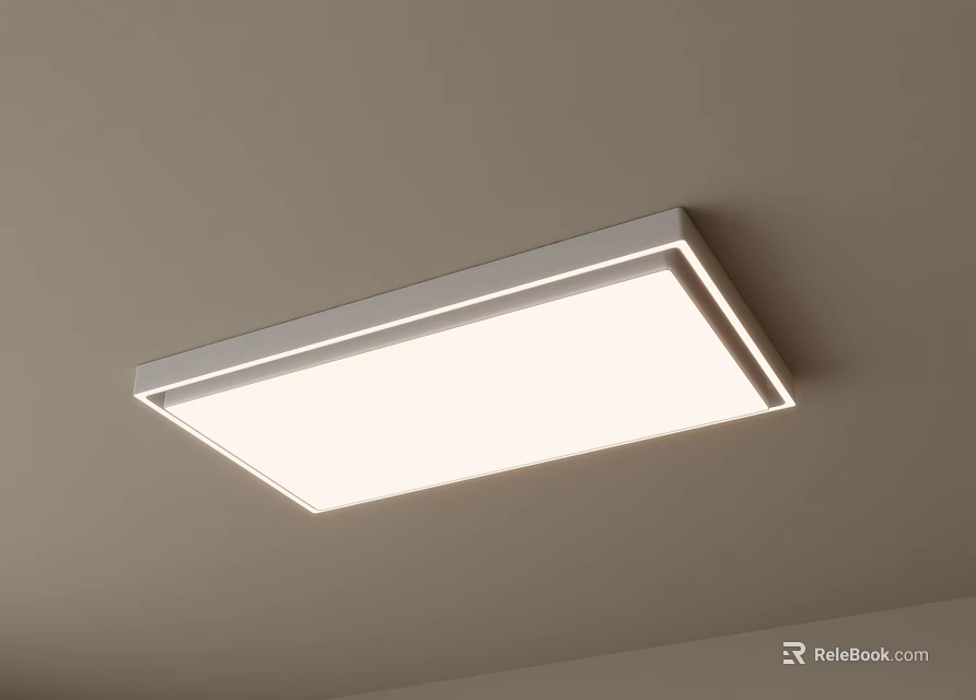 Modern Square Flush Mount Ceiling Light With White Bright Illumination And Sleek Design 3d model 