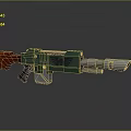 Green And Red Laser Stage Weapon With Silver Barrel And Badge Design