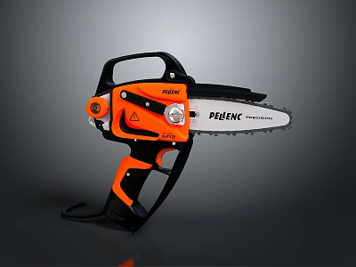 Powerful PELEX Heavy Duty Chainsaw With Orange And Black Design 3d model