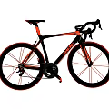 Black and Red Shimano Road Bike With Curved Handlebar And Sleek Frame