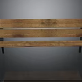 Simple Wooden Bench Design With Metal Legs And Natural Wood Texture