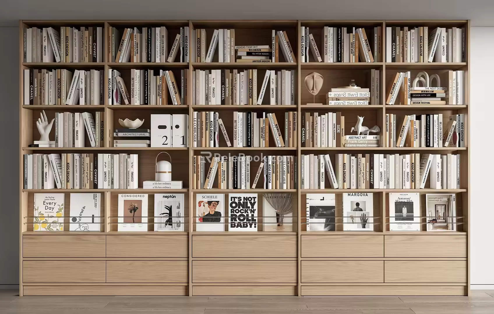 Top bookcase book combination 3d model