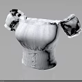 White Ruffled Sleeve Blouse With Square Neckline And Laced Waist Design