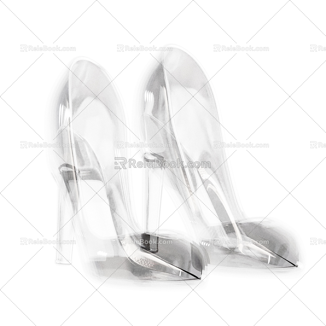 Modern cartoon crystal shoes Icon 3d model