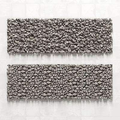 Modern gardening sketch road roadway rock cobblestone stone 3d model