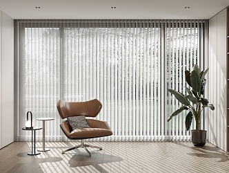 modern balcony venetian blinds leisure chair 3d model