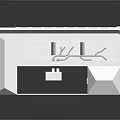 Cartoon Scene Of Modern Building With White Walls Dark Roof And Central Courtyard