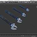 Adjustable Wrench Spanner Universal Wrench Hardware Tools Low Face Number Low Mold Simple Mold Game Sub-era Film and Television Super Realistic 3d model
