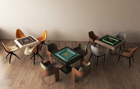 Mahjong Table Combination Chess Room Table and Chair Mahjong Table and Chair Chess and Card Table 3d model