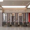Stylish Modern Beauty Hair Salon Interior Design With Comfortable Styling Chairs And Illuminated Wall Mirrors