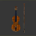 Beautiful Handcrafted Wooden Violin With Bow And Natural Wood Grain