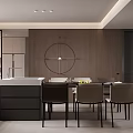 Modern Living and Dining Room Interior With TV Wall Bookshelf And Coffee Table