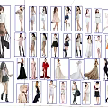 Multiple Women Models Showcasing Various Stylish Outfits and Dresses 3d model