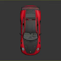 Sleek Red Sports Car With Black Roof Rear Spoiler And Sporty Design