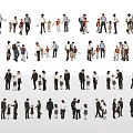 2D character parent-child family combination 3d model