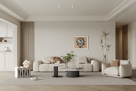 modern living room cream home living room 3d model