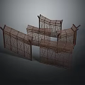 Brown Woven Screen Partition Structures With Modern Design Elements