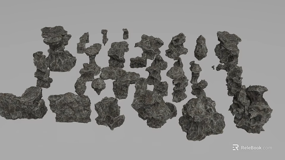 Natural Stone and Wood Decorative Pieces with Various Shapes for Home Decor 3d model 