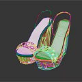Women's Transparent Wedge Sandals With Crystal Decorations And Open Toe Design