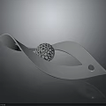 Modern White Curved Sculptural Accent Furniture With Hollow Sphere And Circular Hole Design