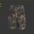 Camo Cargo Shorts With Multiple Utility Pockets And Tactical Design For Men 3d model