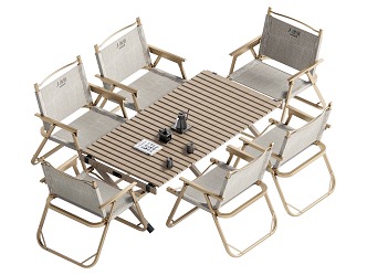 Modern Camping Table and Chair Combination 3d model