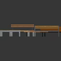 Contemporary Wooden Benches Furniture Design With Light Dark Wood Backrest And Metal Frames