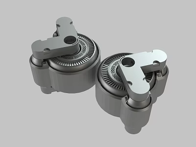Two Metal Mechanical Parts With Gear Structure And Precision Holes Design 3d model