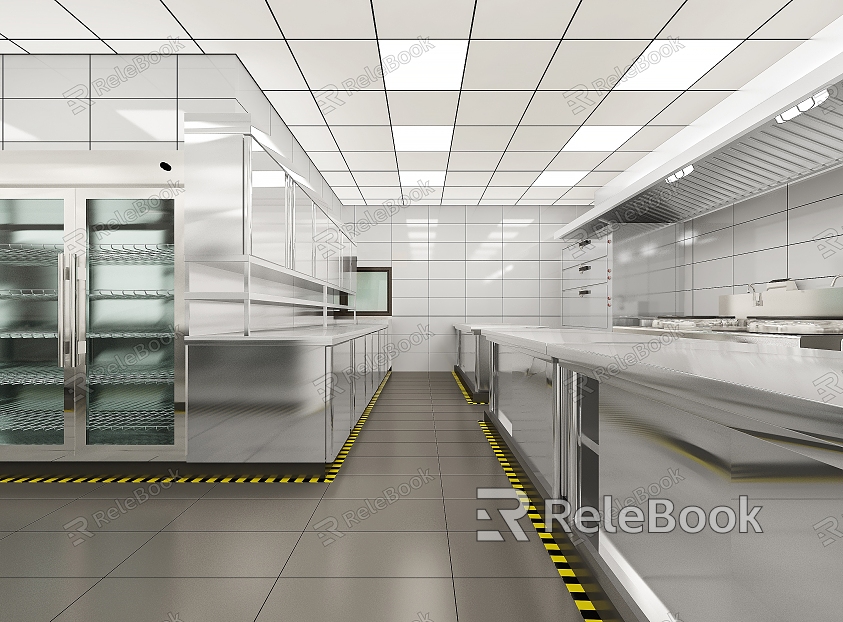 Modern back kitchen restaurant back kitchen Chinese restaurant back kitchen medium-sized restaurant back kitchen Hangbang cuisine back kitchen equipment disinfection cabinet stove model