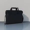 Black Side Hinged Door Briefcase With Handle And Shoulder Strap On Smooth Surface 3d model