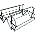 Architectural Metal Frame Structure With Cross Bracing And Curved Steel Beams For Building Support Systems