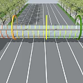 Modern Bridge Rainbow Glass Bridge Landscape Bridge Across the National Road Bridge Network Red Card Bridge Color Transparent Love Bridge 3d model