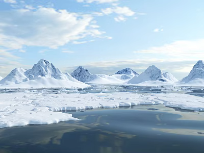 Modern Snow Mountain Winter 3d model