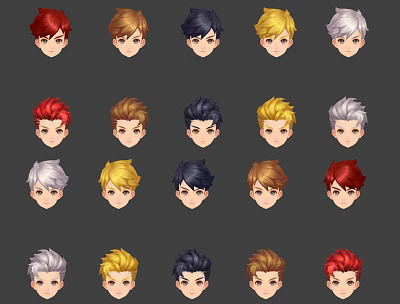 Modern Hair Hairstyles 3d model