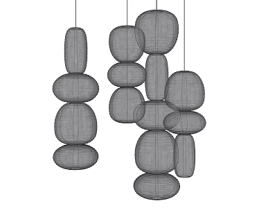 Modern Minimalist Stacked Circular Pendant Light With Multiple Hanging Design Elements 3d model