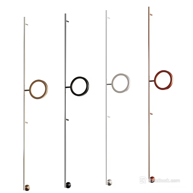Modern Circular Wall Lamps with Various Colors and Sleek Design for Home Decor 3d model 