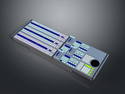 Modern Industrial Control Panel With Multiple Buttons Indicators And Digital 3d model