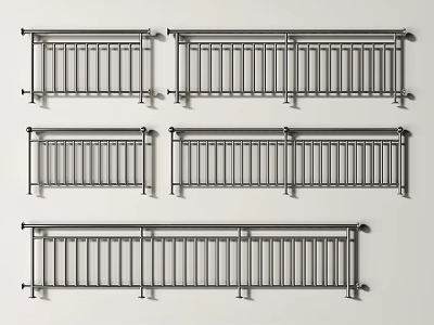 Modern Stainless Steel Railing Stainless Steel Guardrail 3d model