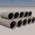 Stacked Stone And Wood Pipes For Industrial Construction Projects