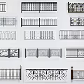 Decorative Wrought Iron Fence Featuring Various Ornate Designs And Intricate Patterns 3d model