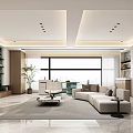 Modern Living and Dining Room Interior Design With Sofa Coffee Table And Wall Decor