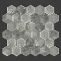 Gray Hexagonal Stone Tiles Floor With Honeycomb Pattern And Textured Design 3d model