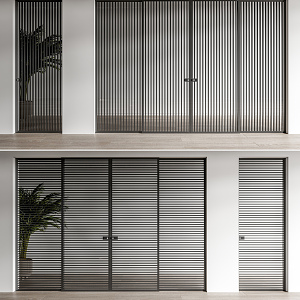 Modern sliding door glass sliding door 3d model